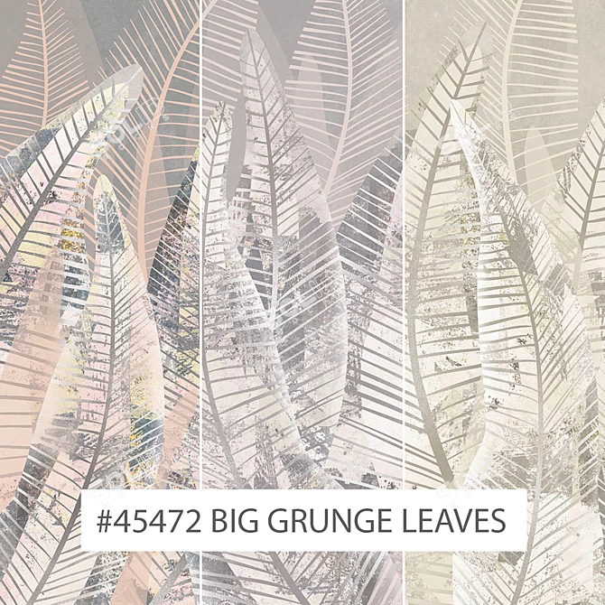 Grunge Leaves: Eco-mural Masterpiece 3D model image 1