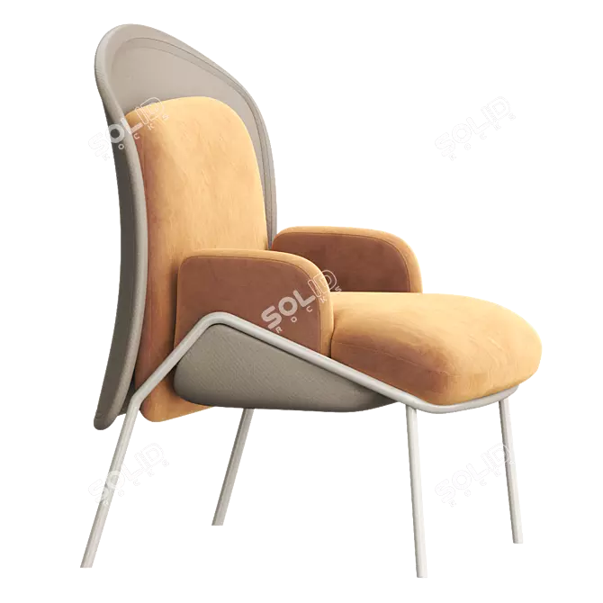 Contemporary MESH Fabric Armchair 3D model image 2