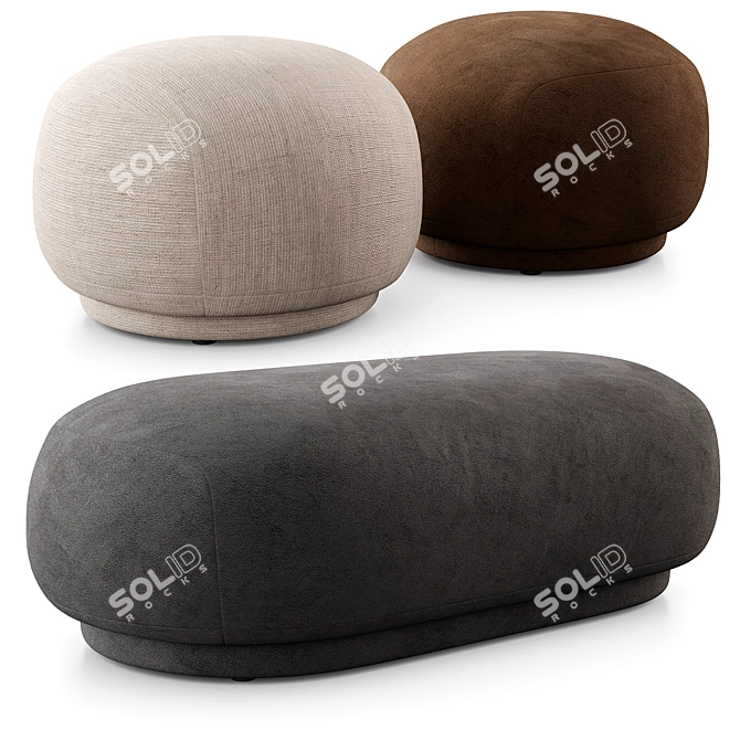 Rico Pouf & Ottoman Set: Cozy Ferm Living Seating 3D model image 1