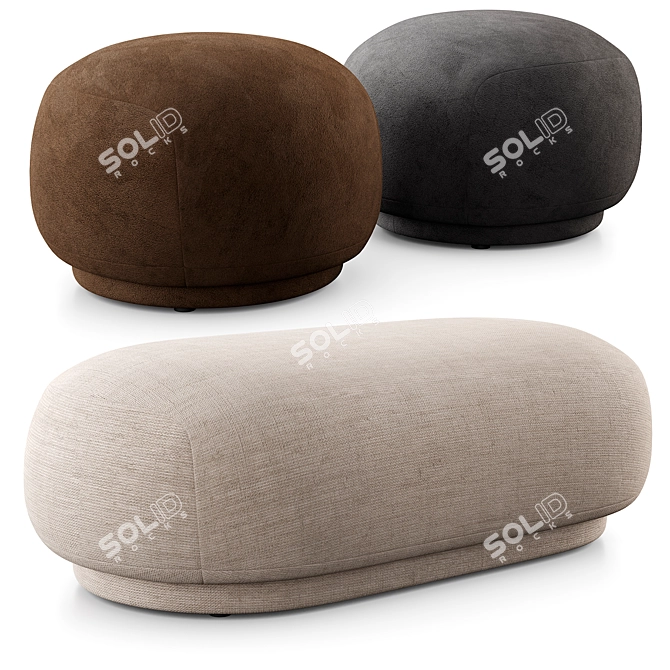 Rico Pouf & Ottoman Set: Cozy Ferm Living Seating 3D model image 2