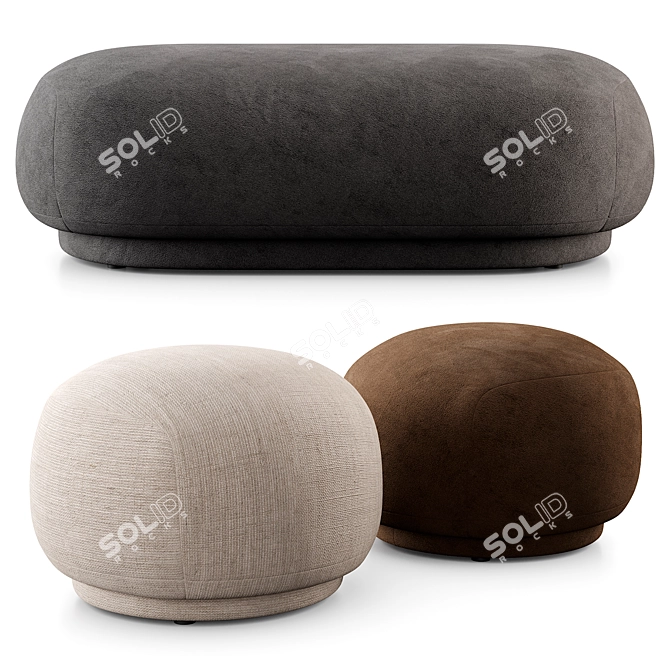 Rico Pouf & Ottoman Set: Cozy Ferm Living Seating 3D model image 3