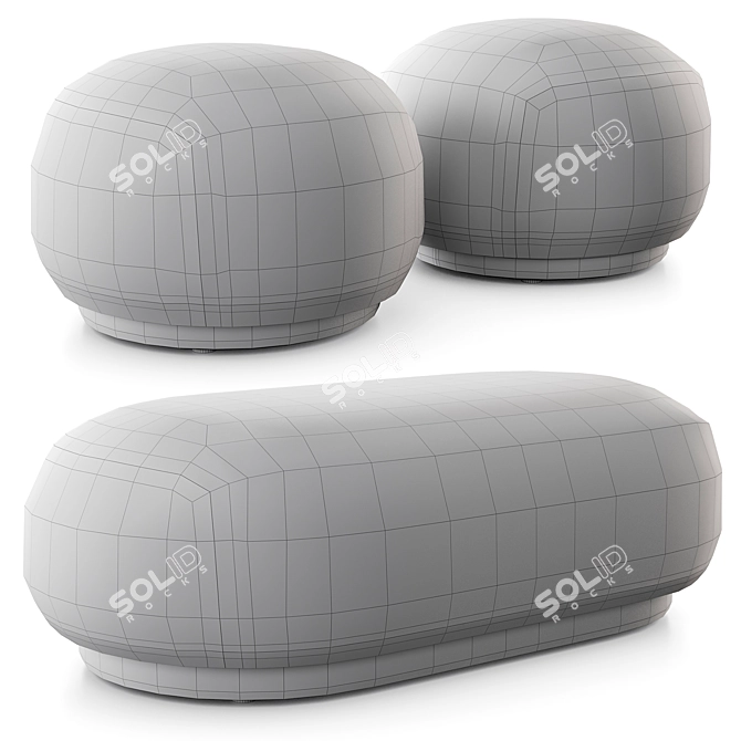 Rico Pouf & Ottoman Set: Cozy Ferm Living Seating 3D model image 5