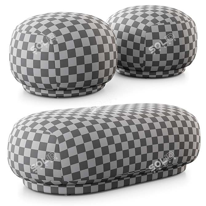 Rico Pouf & Ottoman Set: Cozy Ferm Living Seating 3D model image 6