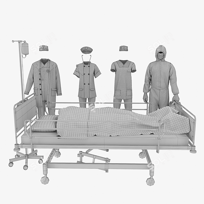 CoronaShield: Paramedic & Nurse Insulated Attire 3D model image 2