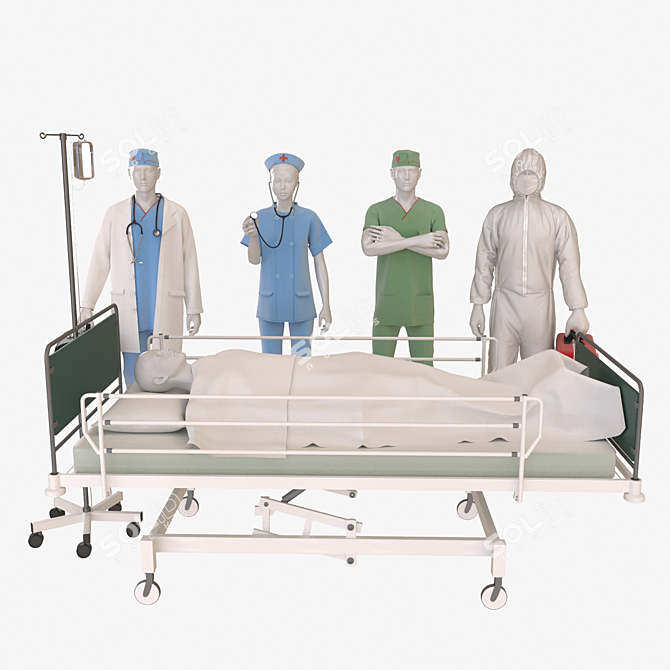 CoronaShield: Paramedic & Nurse Insulated Attire 3D model image 8