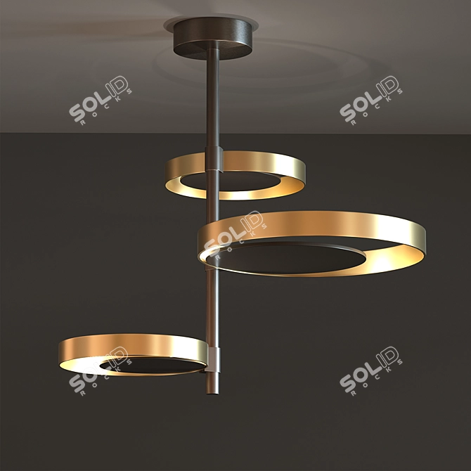 Elegant Circle Ceiling Lamp 3D model image 1