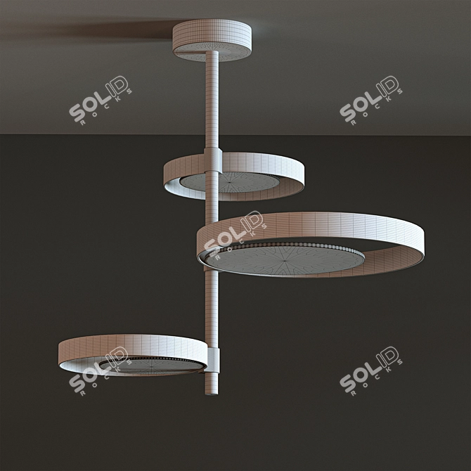 Elegant Circle Ceiling Lamp 3D model image 2