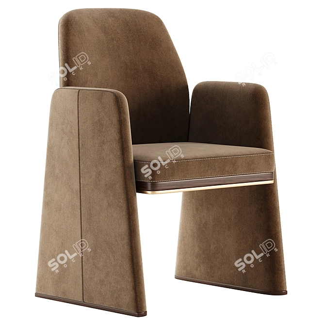 Elegant Anthony Dining Chair 3D model image 2