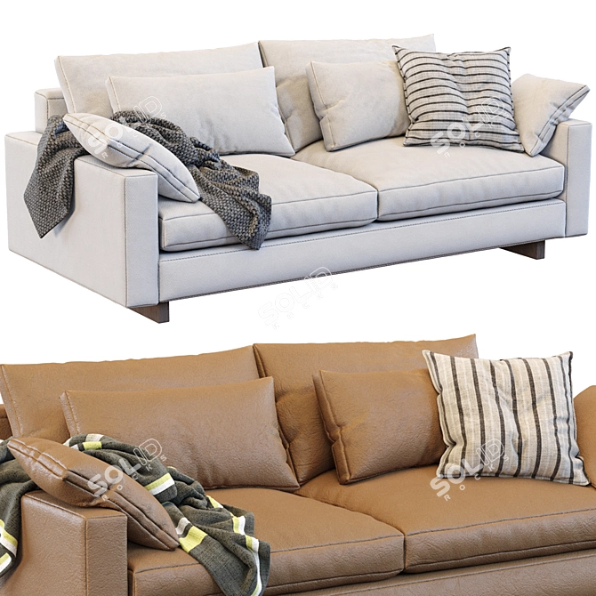 West Elm Harmony Sofa: Timeless Elegance 3D model image 2
