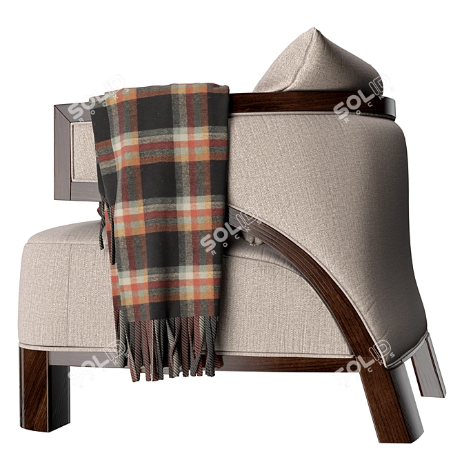 Sophisticated Villa Lounge Armchair 3D model image 2