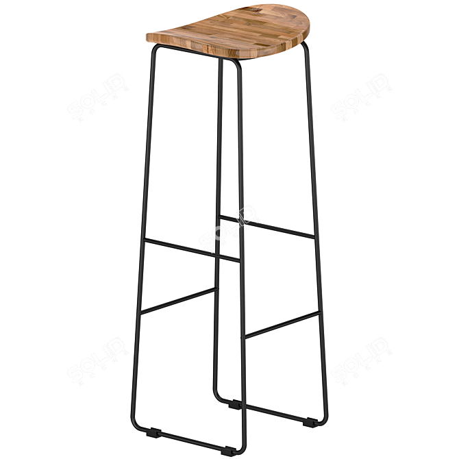 Tangle Wood Bar Stool: Sleek & Sturdy 3D model image 1