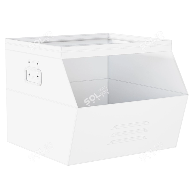 Rustic Galvanized Metal HIBA Box 3D model image 4