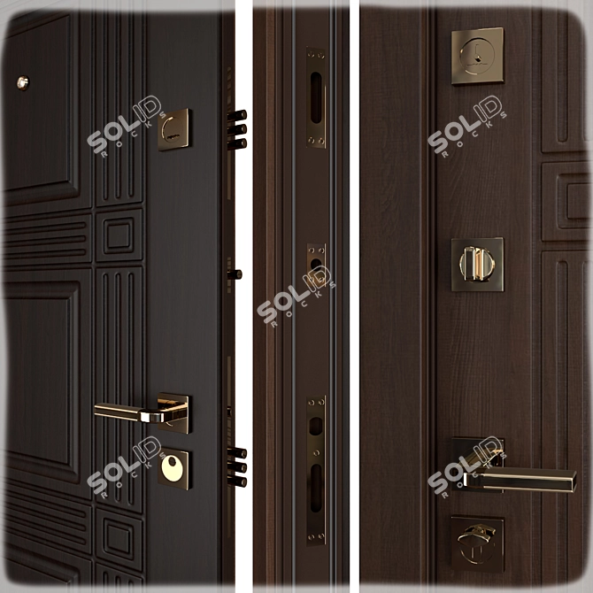 Titan Favorit Metal Entrance Door 3D model image 2