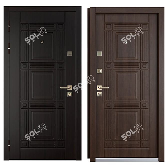 Titan Favorit Metal Entrance Door 3D model image 3