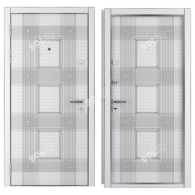 Titan Favorit Metal Entrance Door 3D model image 4