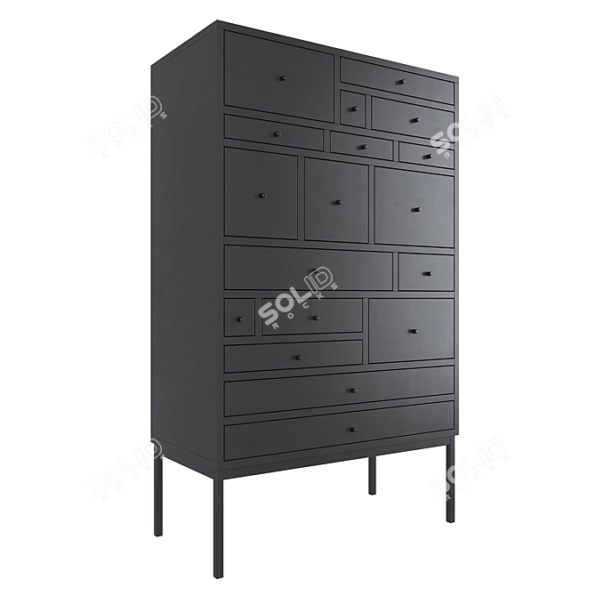 Modern Patchwork Chest of Drawers 3D model image 1