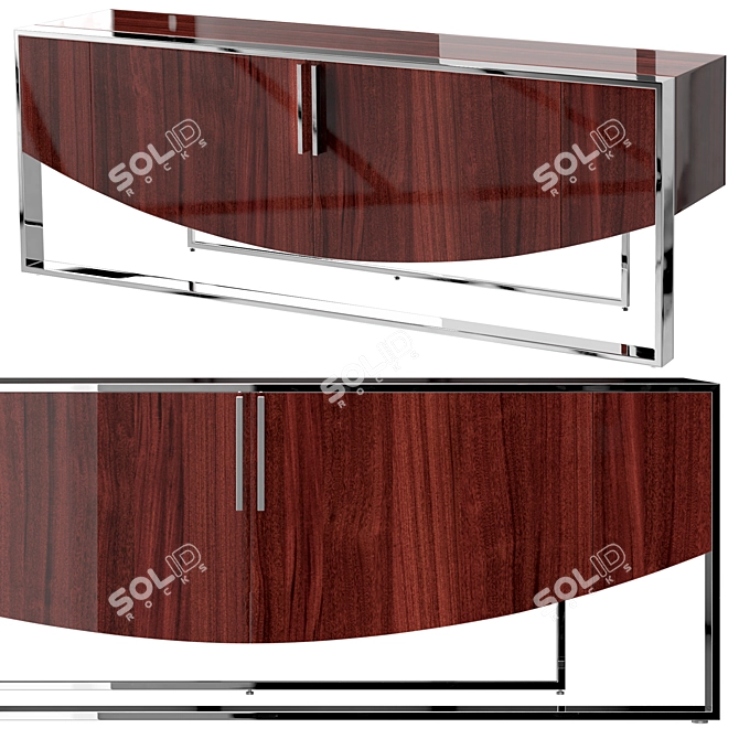 Elegant Eclipse Buffet with Geometric Design 3D model image 1