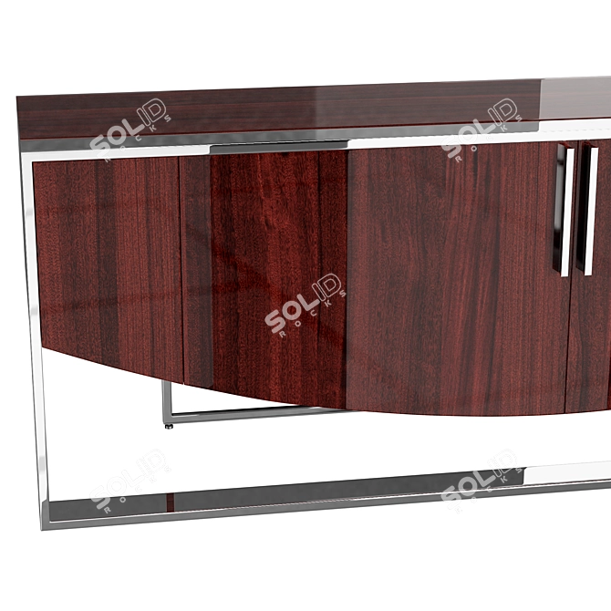 Elegant Eclipse Buffet with Geometric Design 3D model image 5