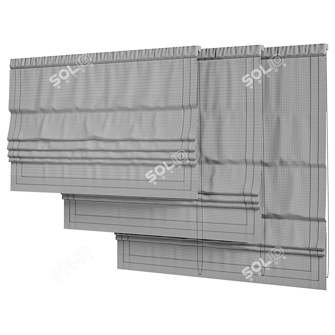 Linen Roman Blind: Elegant and Versatile 3D model image 3