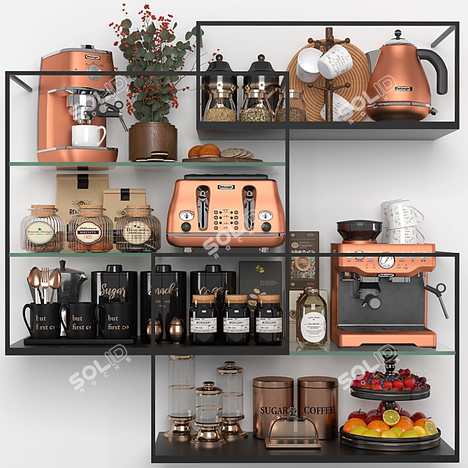 Premium Kitchen Set: High-Quality, Compatible with All Kitchen Styles 3D model image 1