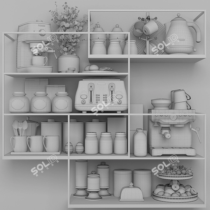 Premium Kitchen Set: High-Quality, Compatible with All Kitchen Styles 3D model image 5