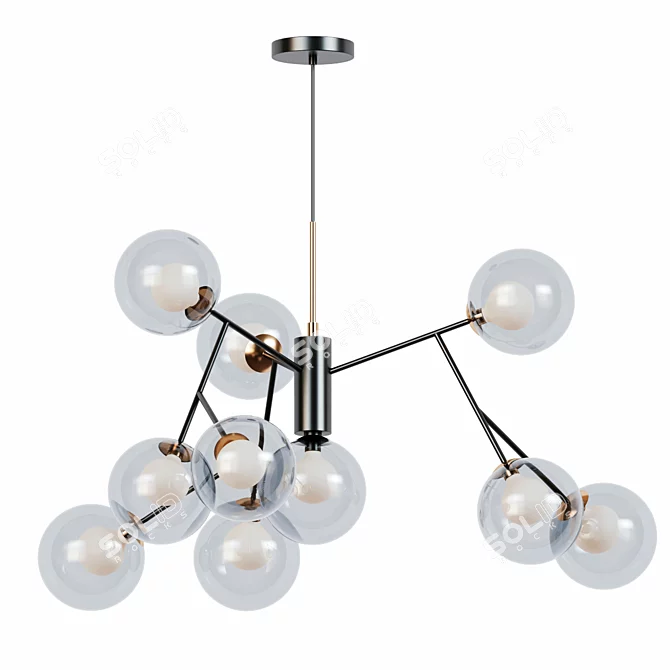 Elegant Pearl Pendant Chandelier 3D model image 1