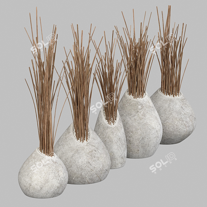 Contemporary Branch Slice Vase 3D model image 2