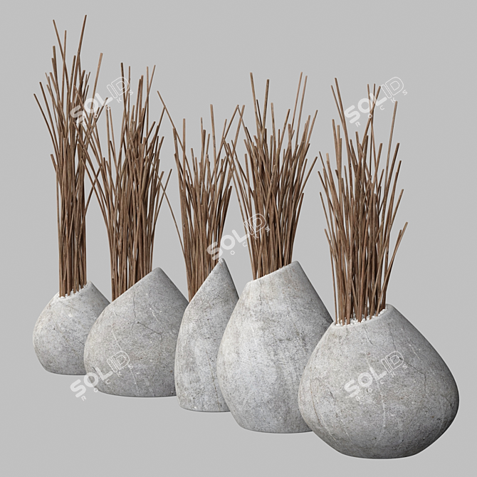 Contemporary Branch Slice Vase 3D model image 3