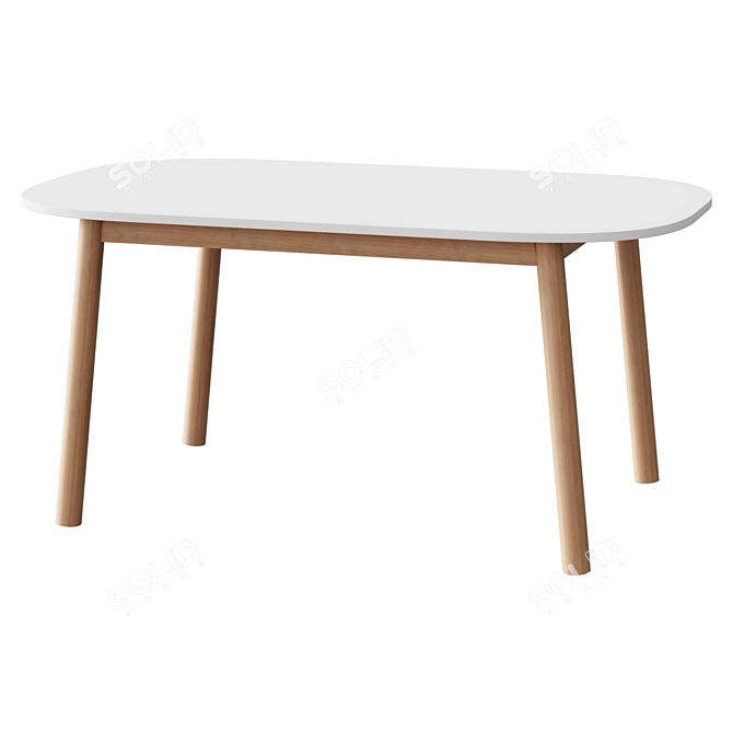 Elegant White Dining Table 3D model image 1