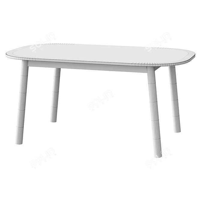 Elegant White Dining Table 3D model image 2