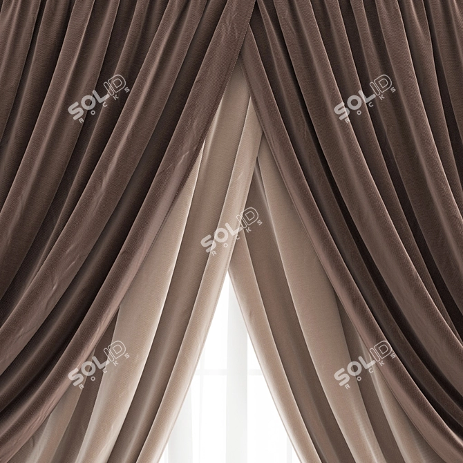 Elegant Polygonal Curtain Model 3D model image 2