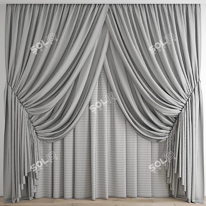 Elegant Polygonal Curtain Model 3D model image 3