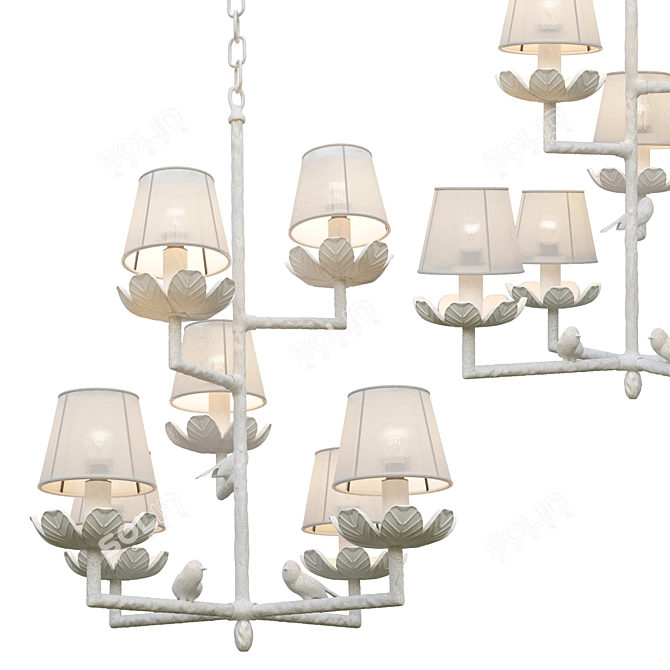 Nature's Enchantment Chandelier 3D model image 1