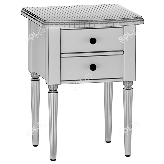 Stylish Blues Bedside Table 3D model image 5