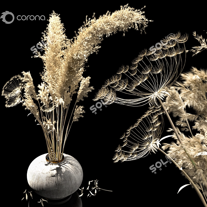 2018 Dried Flowers: Stunning PBR-Ready Decor 3D model image 4