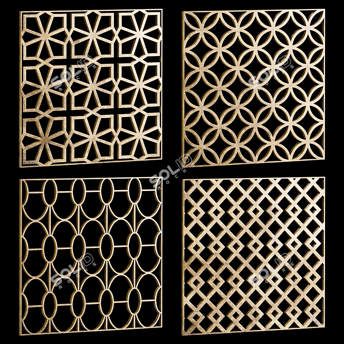 Title: Decorative Square Panels - Set of 22 3D model image 8