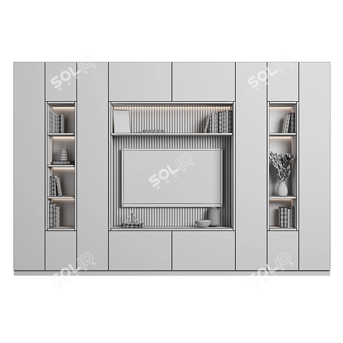 Modern TV Wall Unit 87 - Stylish & Customizable 3D model image 5