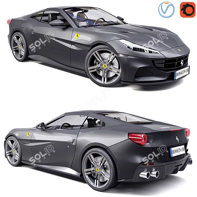 Ferrari Portofino: Exquisite 3D Model 3D model image 1