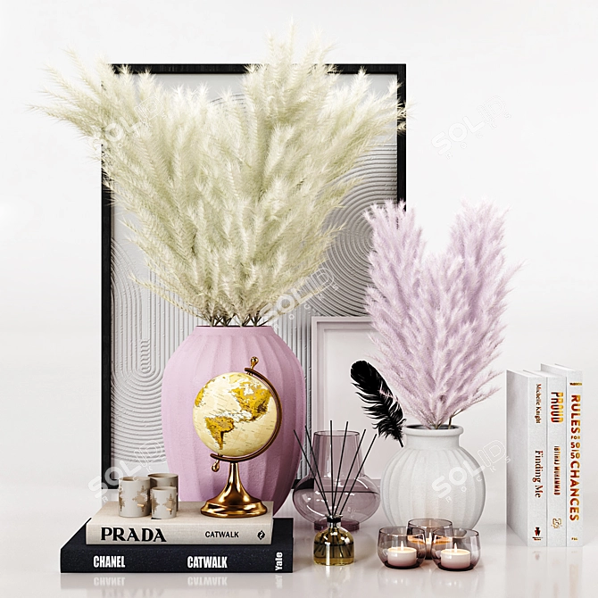 Elegant Decor Set 3D model image 1