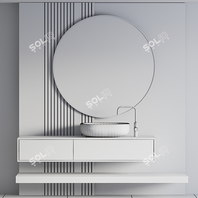 Modern Bathroom Furniture Set 3D model image 4