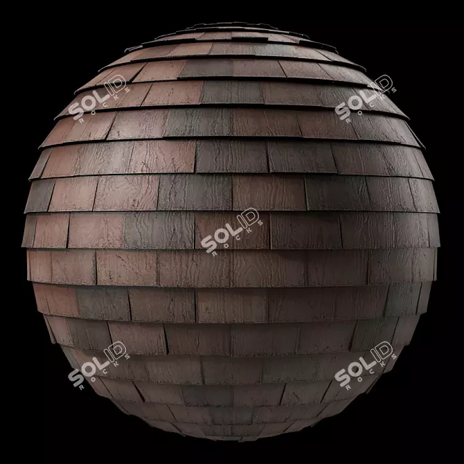 Wood Roof Tile Materials - PBR 3 Color 3D model image 1