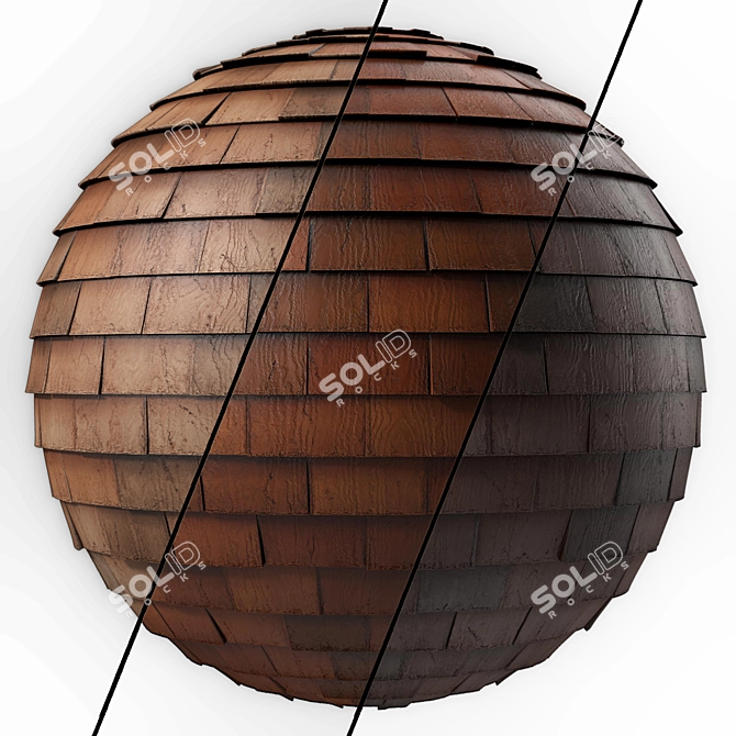 Wood Roof Tile Materials - PBR 3 Color 3D model image 3