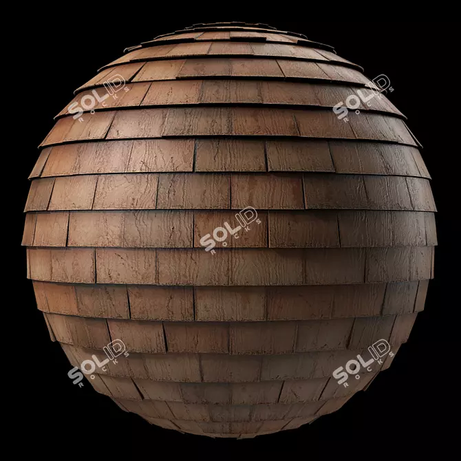 Wood Roof Tile Materials - PBR 3 Color 3D model image 4