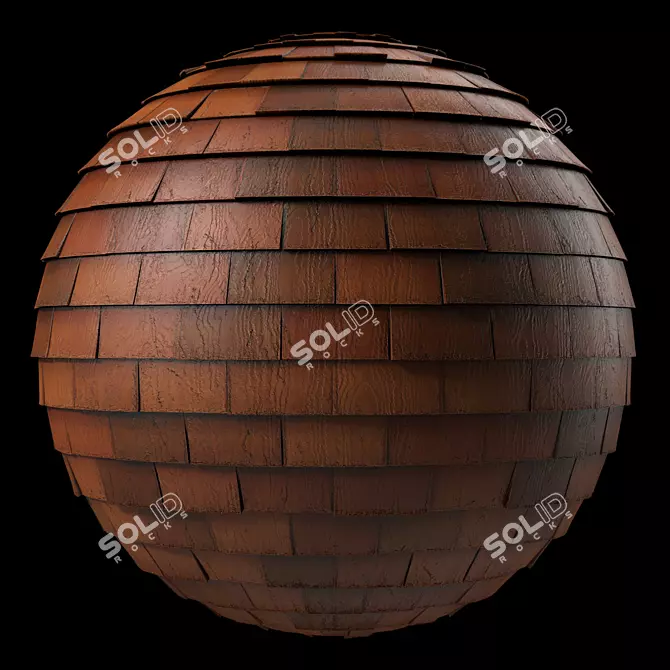 Wood Roof Tile Materials - PBR 3 Color 3D model image 5