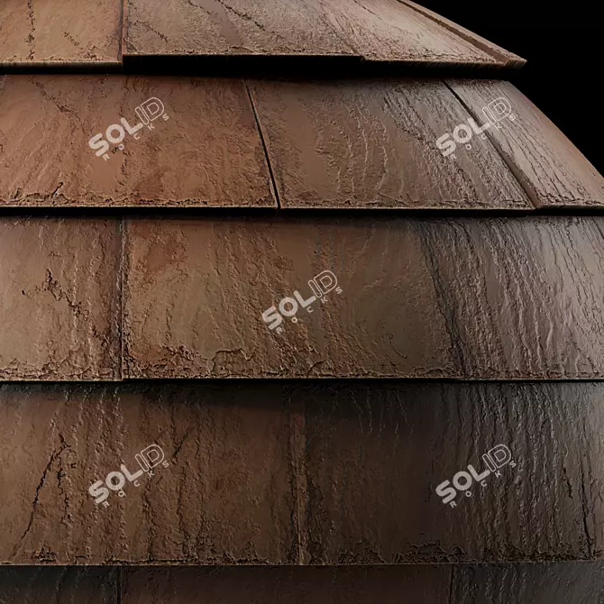 Wood Roof Tile Materials - PBR 3 Color 3D model image 6