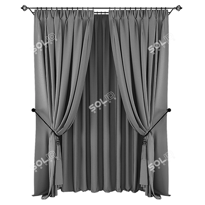 Polyester Curtain Panels 3D model image 2