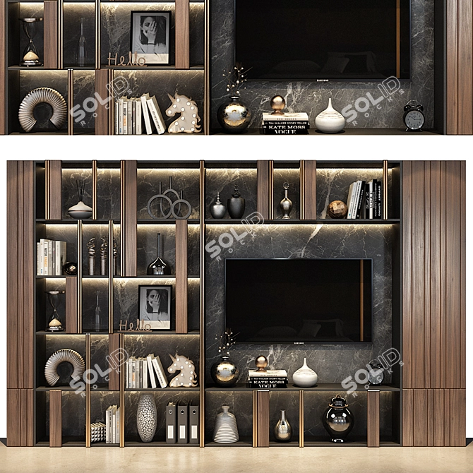 Modern TV Shelf - Stylish and Functional 3D model image 1