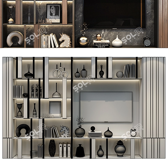 Modern TV Shelf - Stylish and Functional 3D model image 2