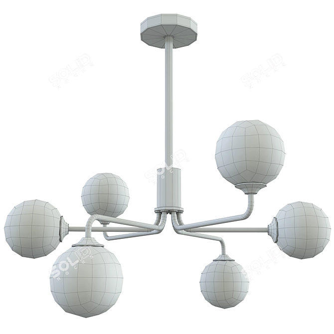 Contemporary Brass Sputnik Chandelier 3D model image 2
