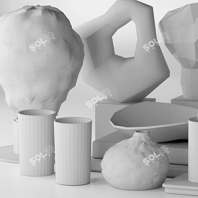 Elegant Living Room Decor Set 3D model image 7